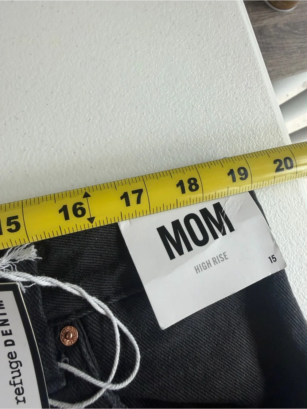 Black distressed mom jeans with ripped details NWT size 15/T-0074